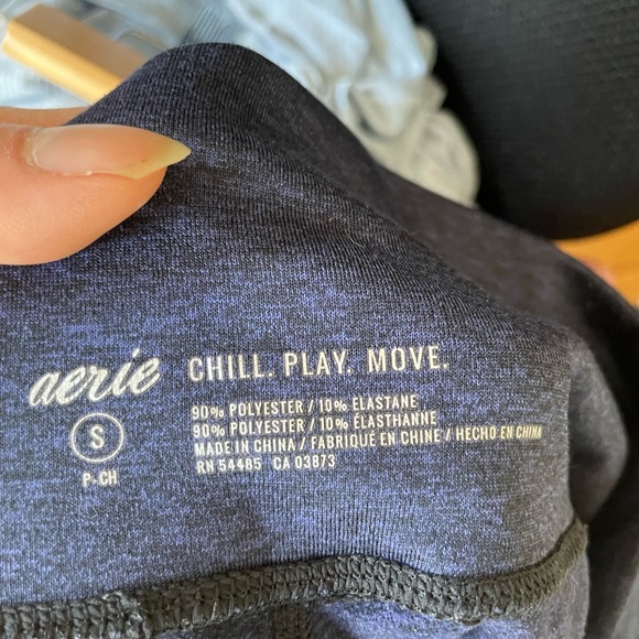 2 for $10 Aerie Chill Low rise heathered navy leggings - Picture 4 of 4